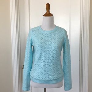 New Talbots Pointelle Knit Crew Neck Sweater